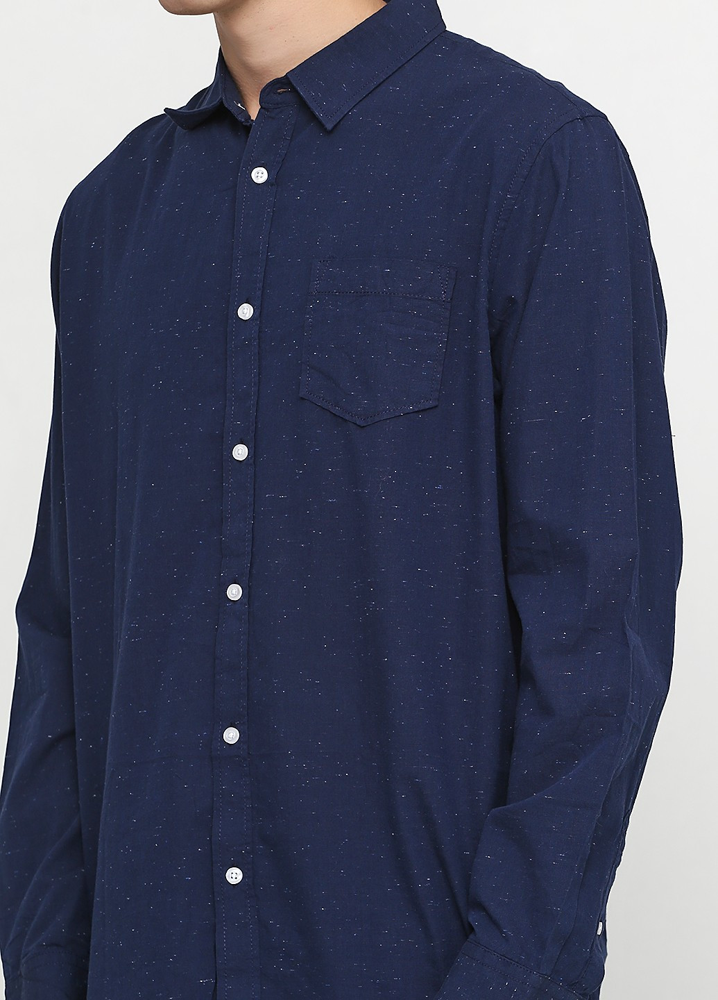 Темно-синяя кэжуал рубашка меланж Livergy