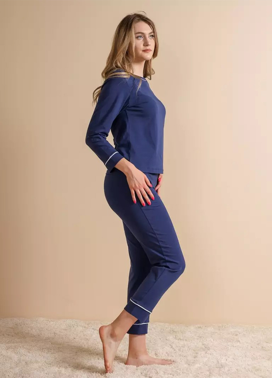Синяя всесезон пижама (лонгслив, брюки) лонгслив + брюки BBL