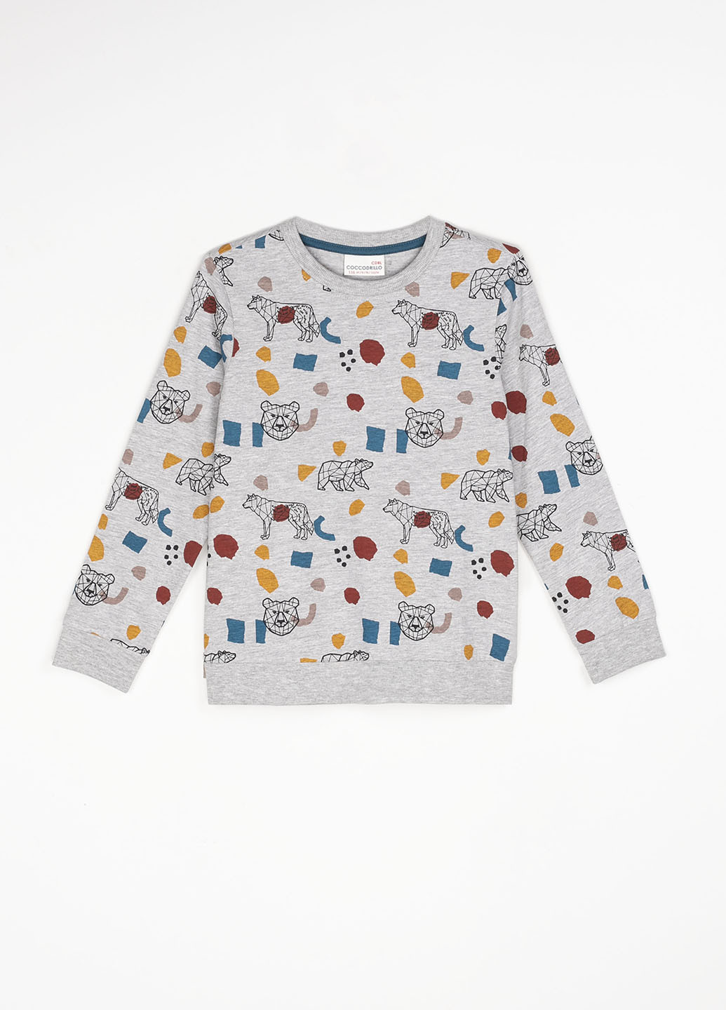 Coccodrillo свитшот рисунок серый кэжуал хлопок, трикотаж