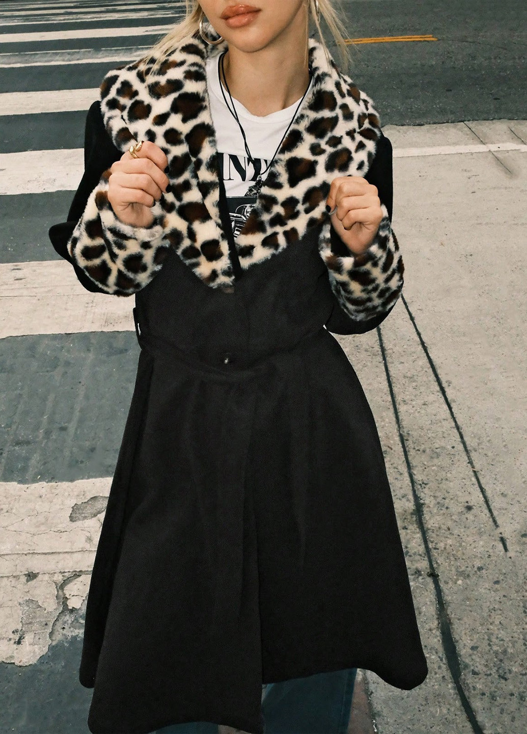 Черное демисезонное Пальто однобортное SHEIN