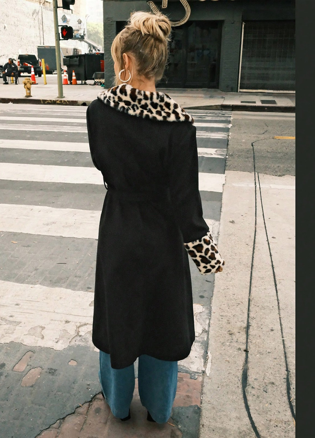 Черное демисезонное Пальто однобортное SHEIN