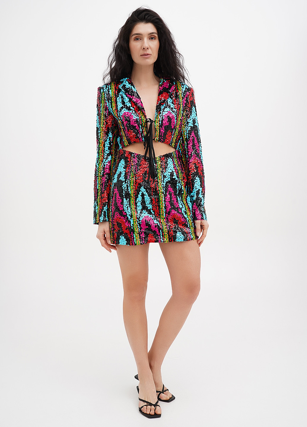 Комбинированное вечернее, праздничный платье платье-жакет Nasty Gal с абстрактным узором