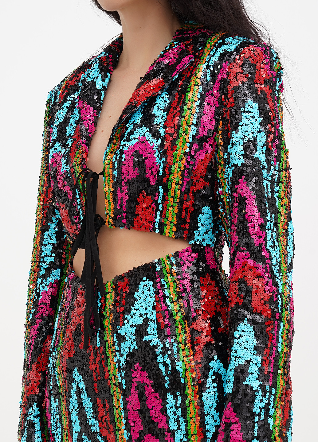 Комбинированное вечернее, праздничный платье платье-жакет Nasty Gal с абстрактным узором