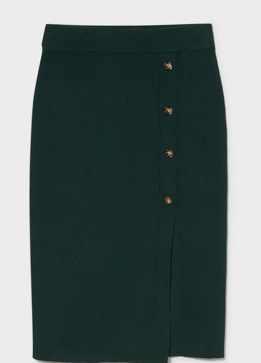 Темно-зеленая кэжуал однотонная юбка C&A