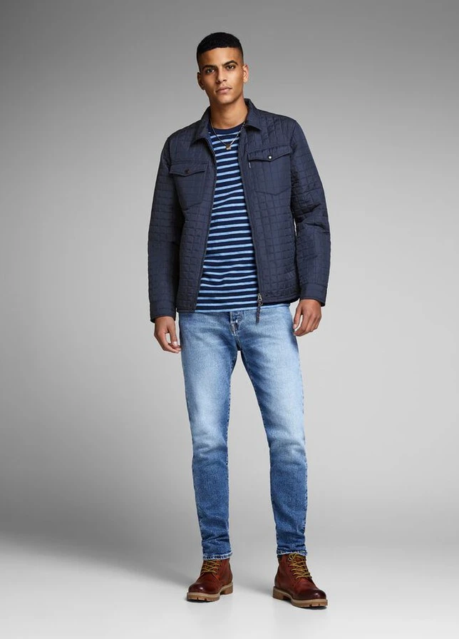 Темно-синяя демисезонная куртка JACK&JONES