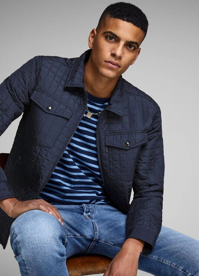 Темно-синяя демисезонная куртка JACK&JONES