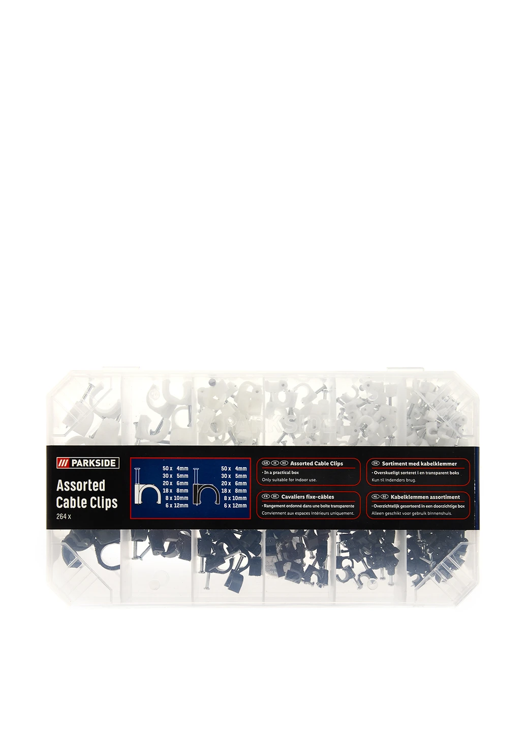 Комплект зажимов для кабеля на стену (264 шт.) Parkside (192449420)