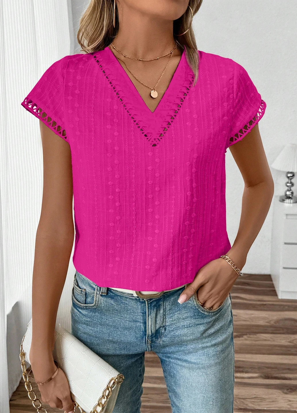 Фуксия блуза SHEIN