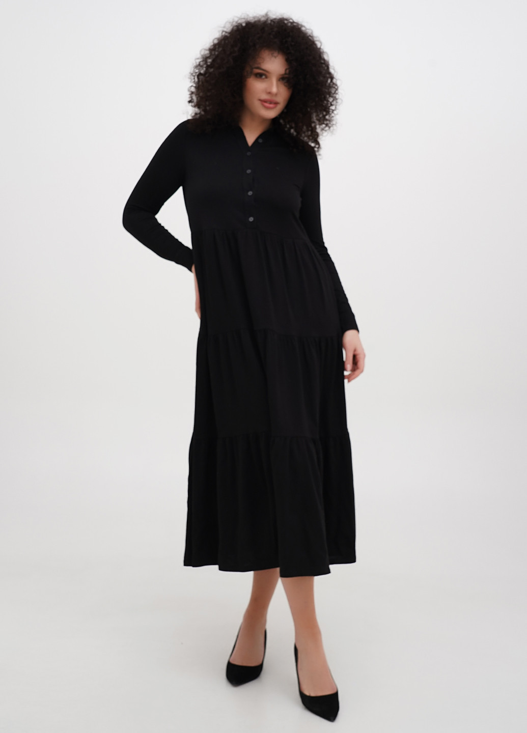 Черное кэжуал платье а-силуэт Boden однотонное