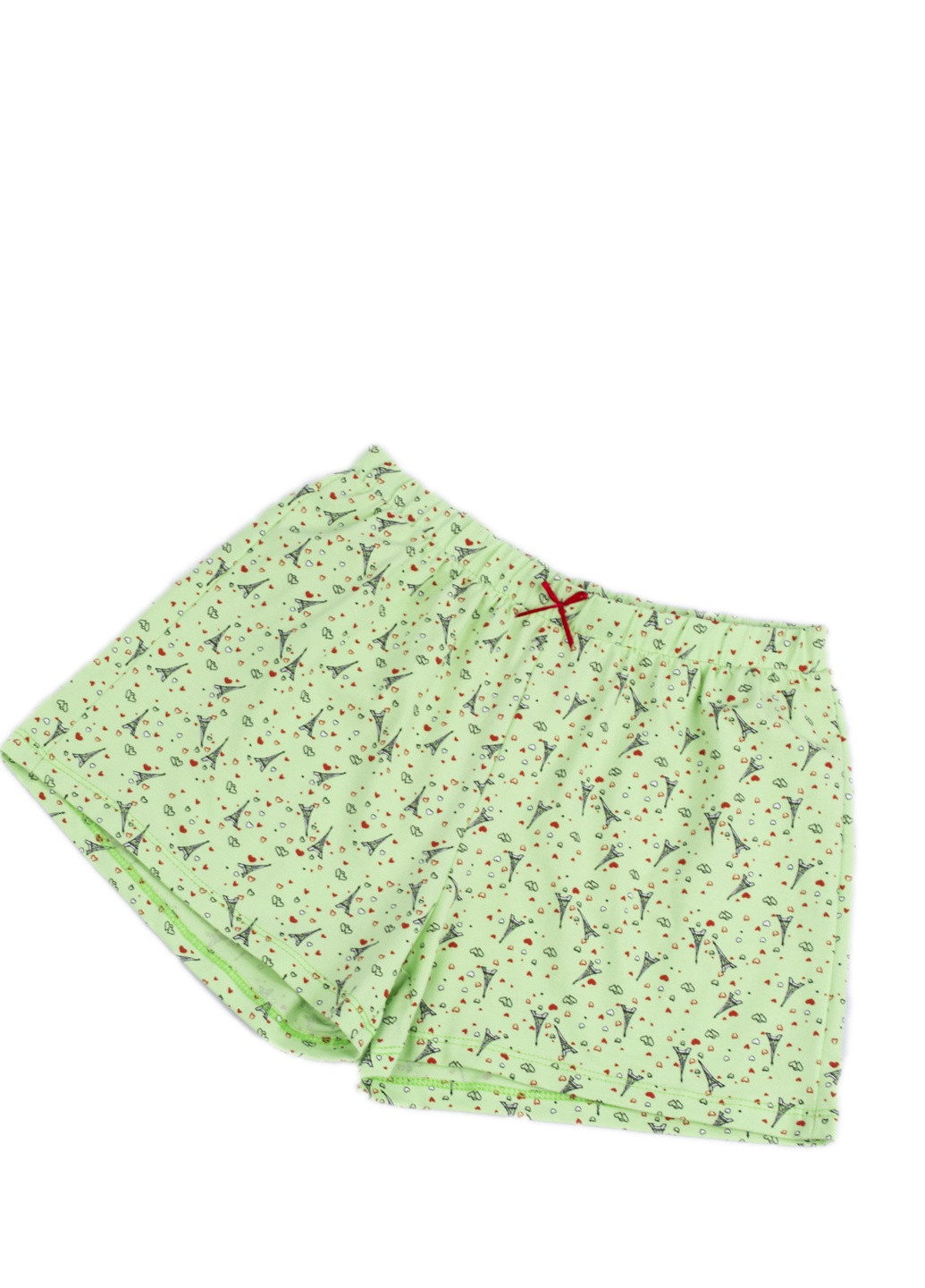 Салатова всесезон піжама жіноча топ+шорти тов 0374-6 l салатовий (2000903946472) Kosta