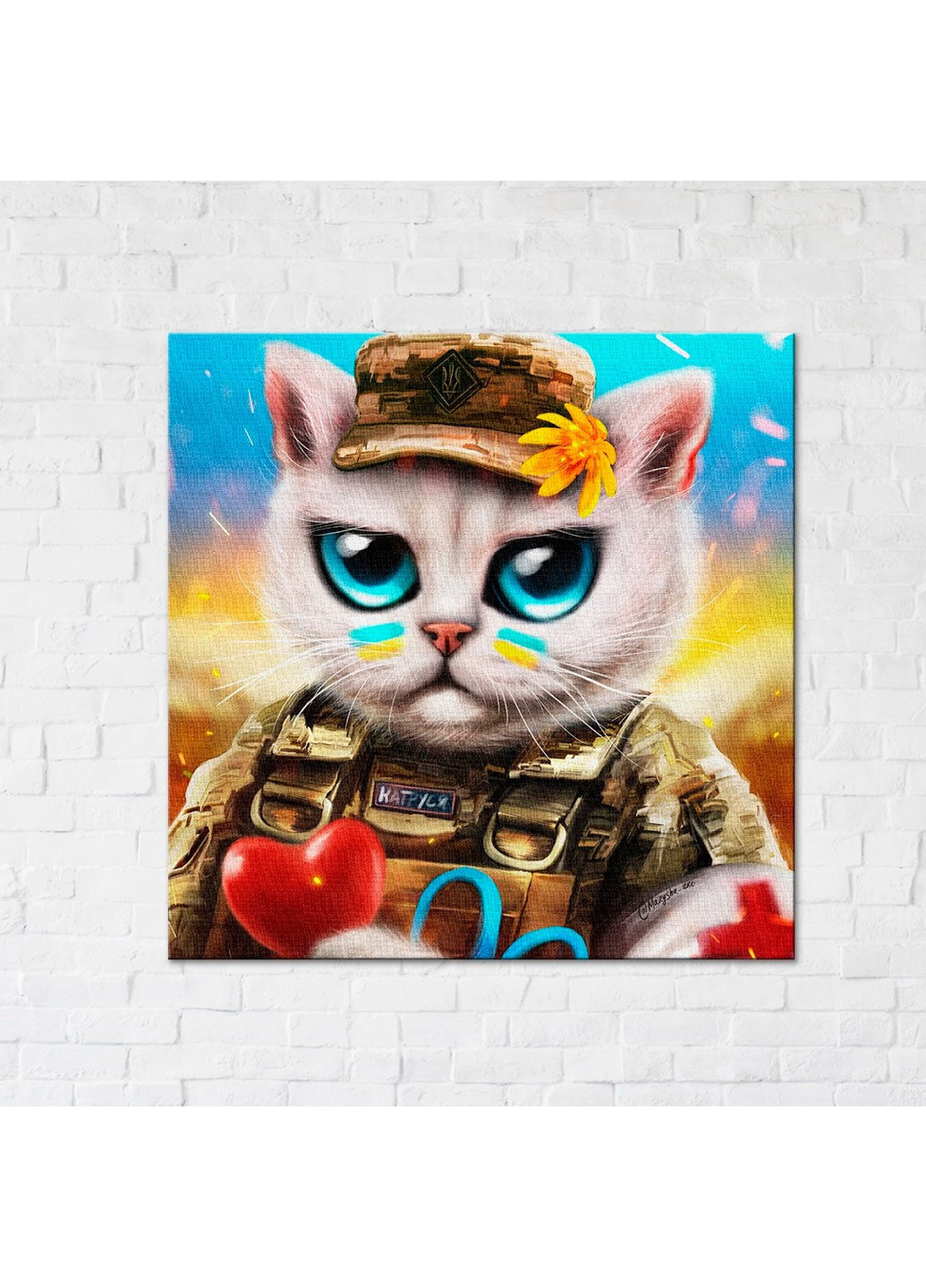 Картина-постер котик врач ©Марианна Пащук 30х30 см Brushme (255373713)