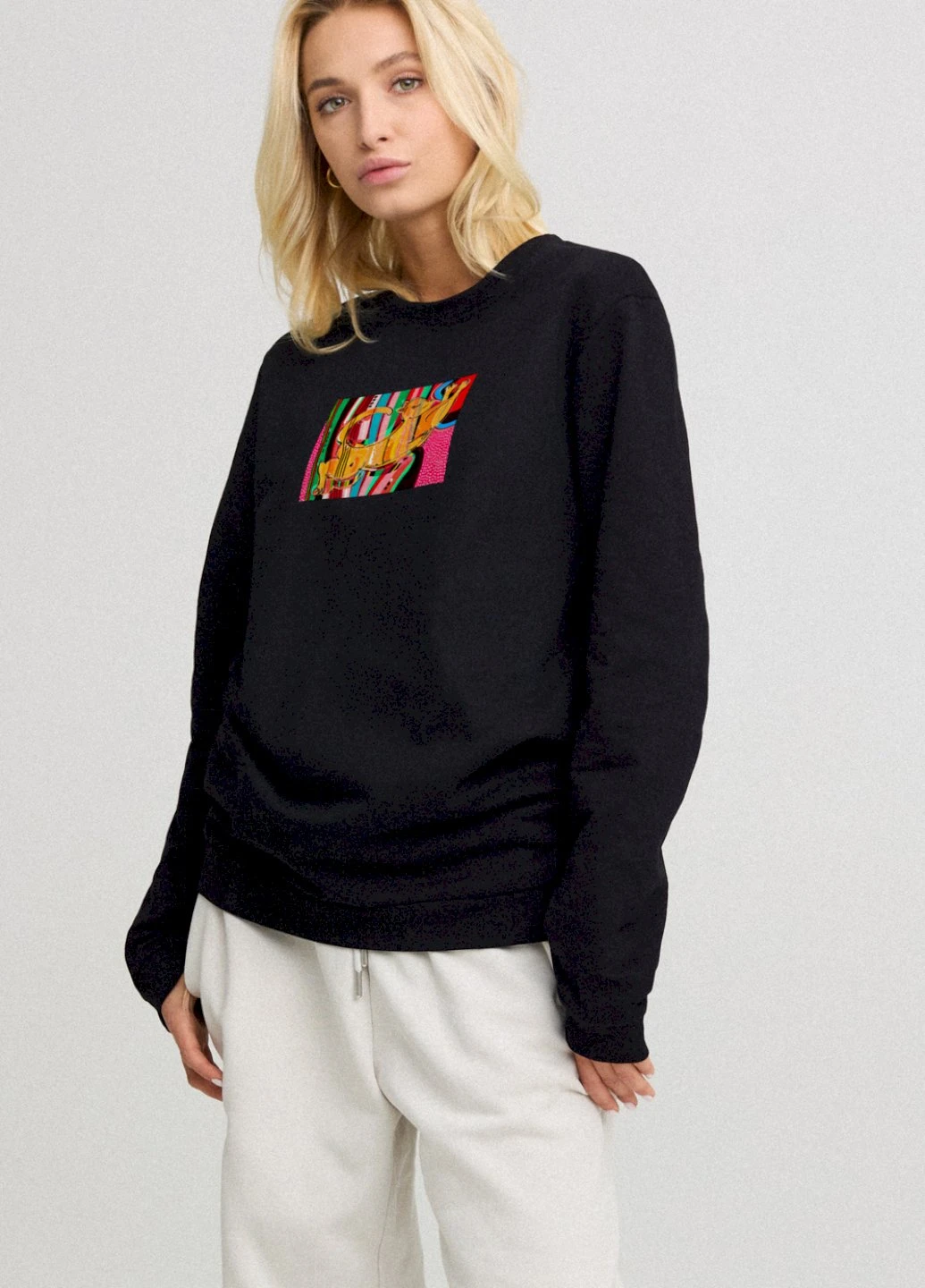 Чорний свитшот женский oversize /no flis/ YAPPI (254658823)