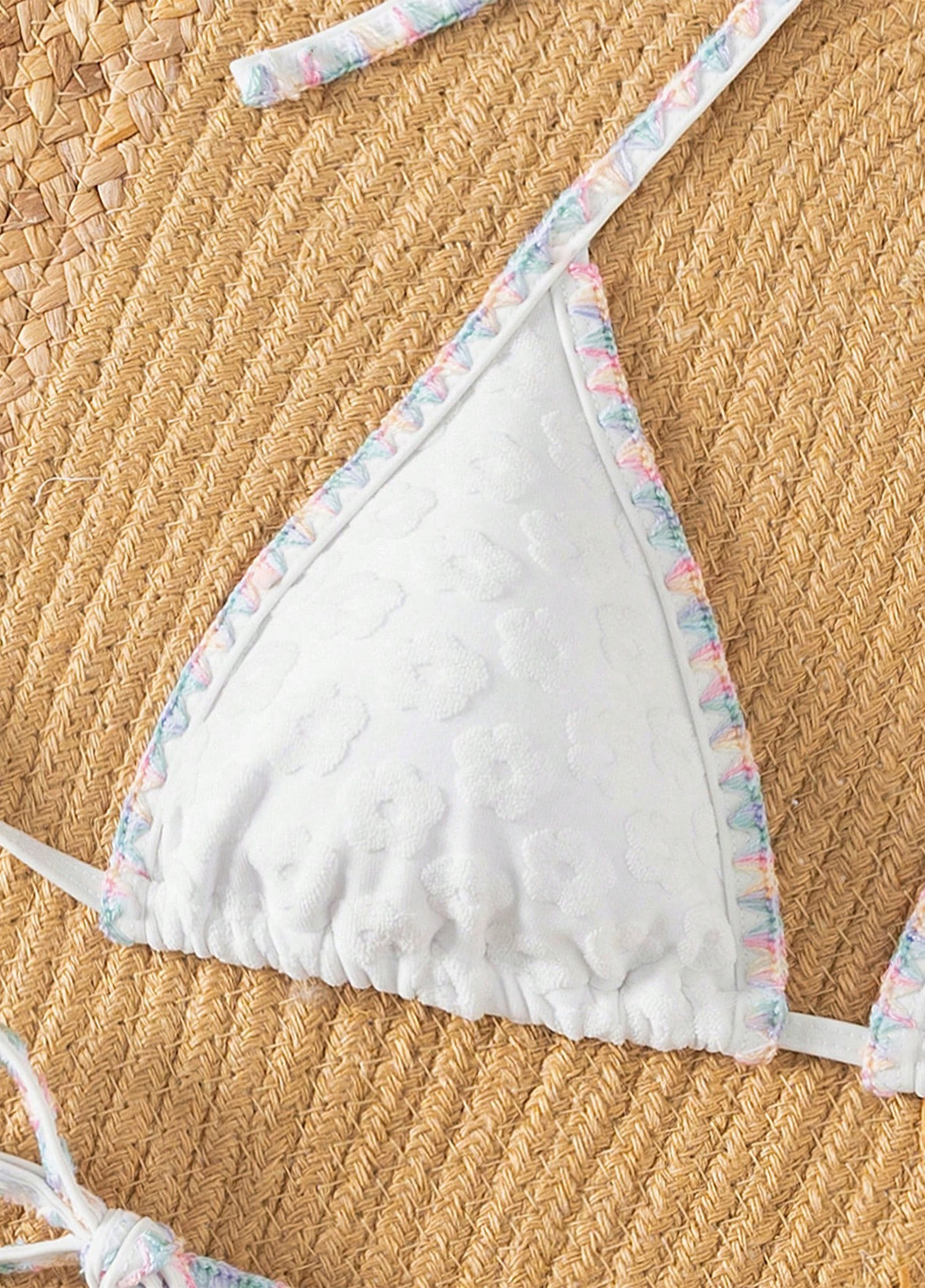 Білий літній купальник (ліф, трусики) бікіні, роздільний SHEIN