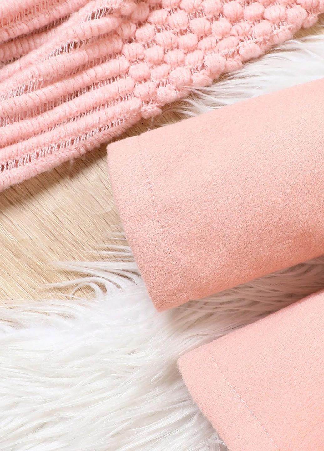 Розовое зимнее Пальто однобортное SHEIN