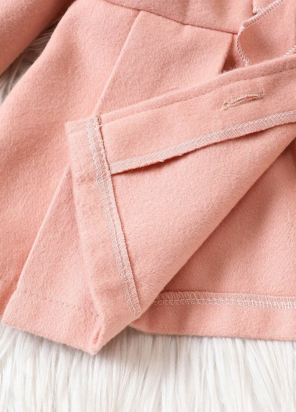 Розовое зимнее Пальто однобортное SHEIN