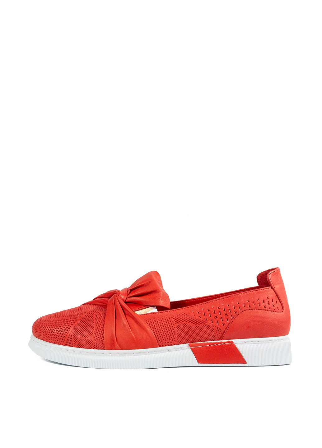 Красные мокасины Heya Shoes с перфорацией