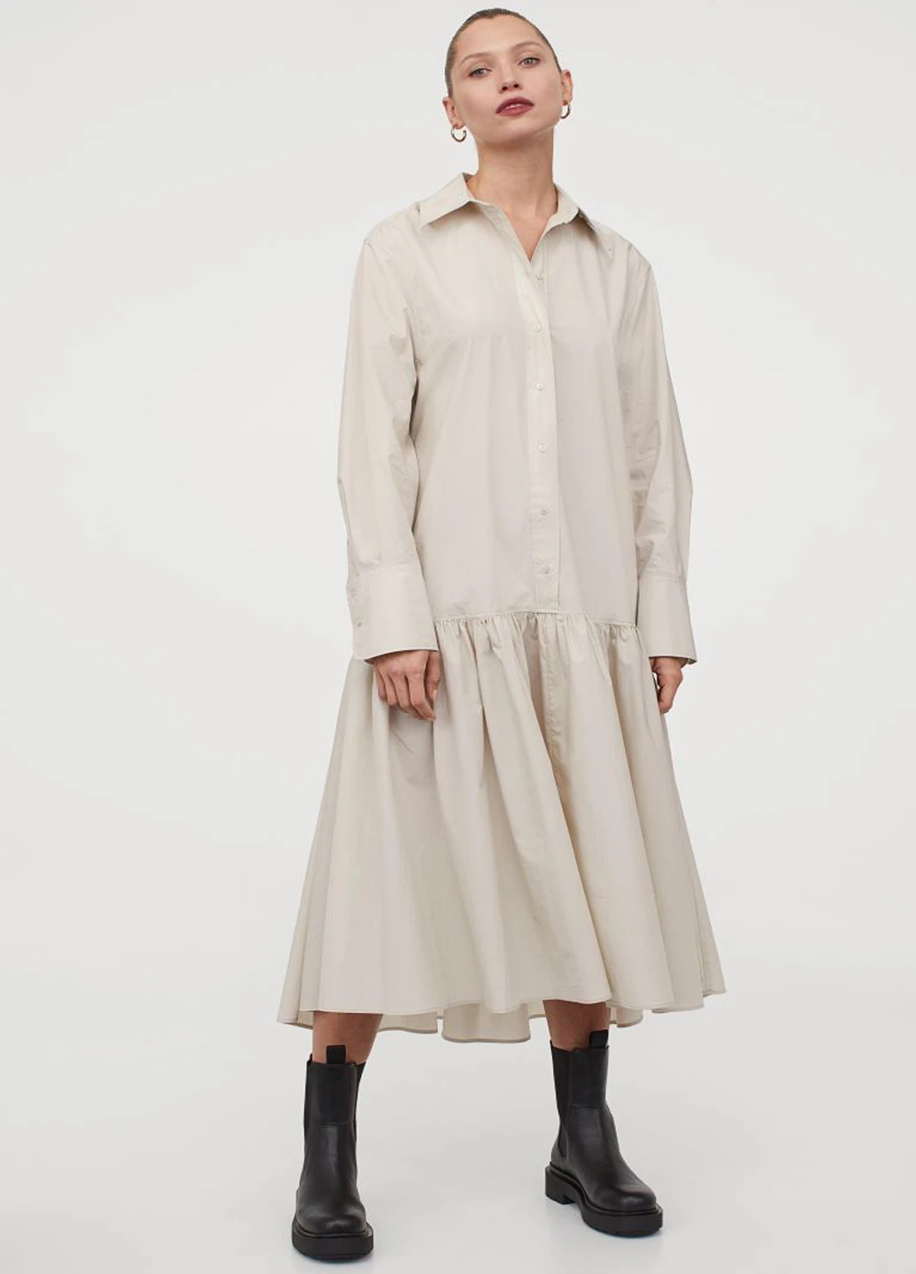 Светло-бежевое платье H&M