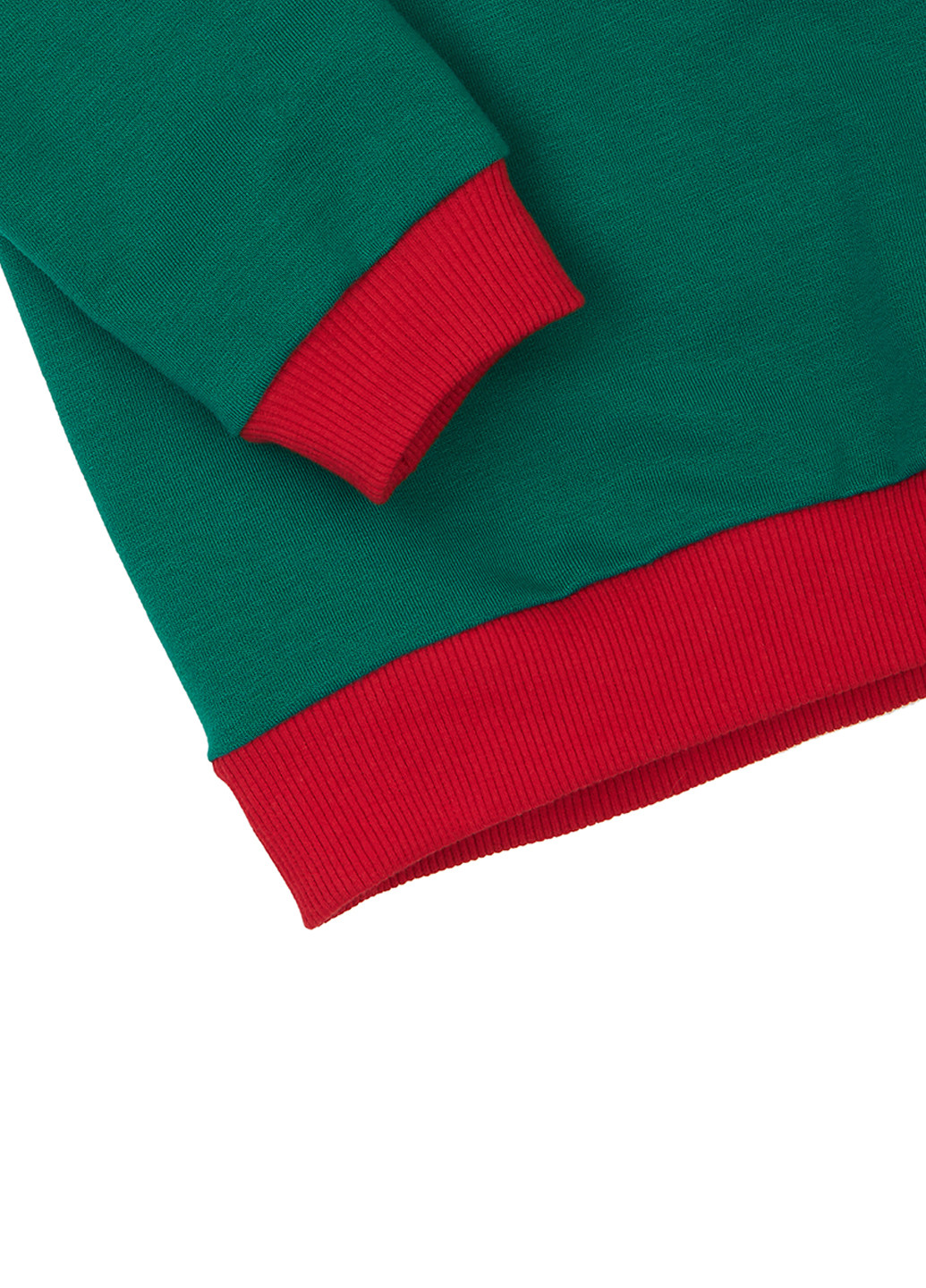 Garnamama світшот новорічний зелений кежуал бавовна, двунитка