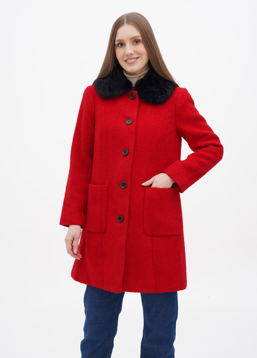 Красное демисезонное Пальто однобортное Talbots