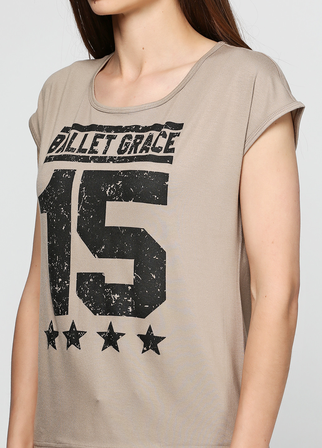Темно-бежева літня футболка Ballet Grace