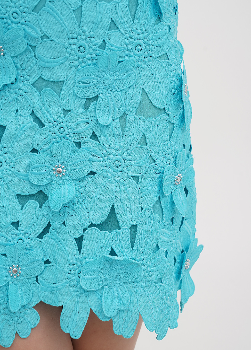 Бирюзовое коктейльное платье силуэтная Michael Kors однотонное