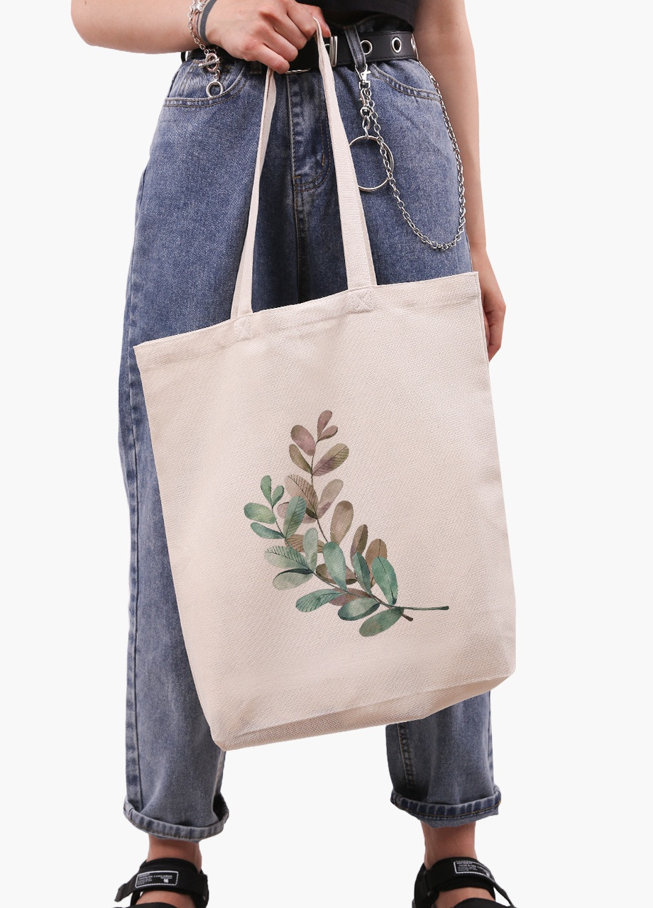Эко сумка шоппер белая Экология (Ecology) (9227-1332-WTD) Еко сумка шоппер біла 41*39*8 см MobiPrint (215865404)