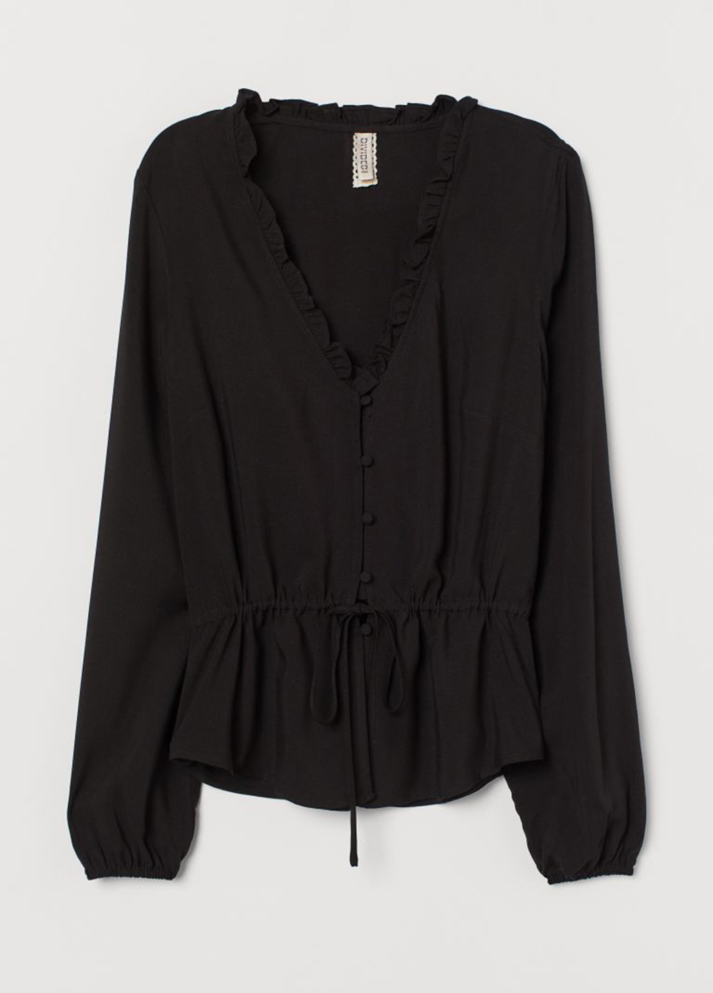 Черная демисезонная блуза с баской H&M