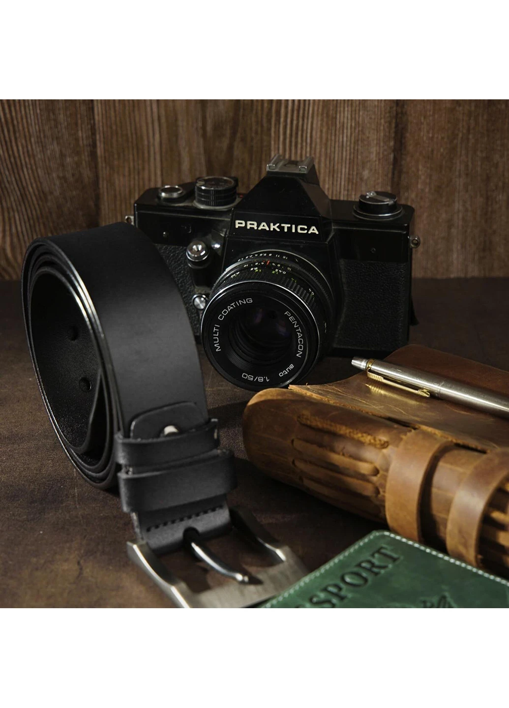 Чоловічий шкіряний ремінь 115х3,6 см Vintage (252412771)