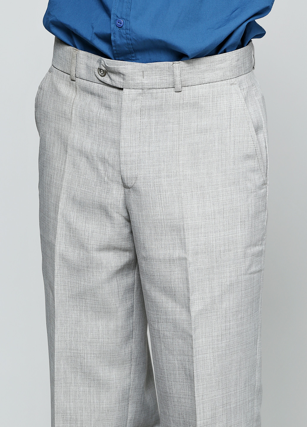 Серые классические демисезонные с высокой талией брюки Ravol