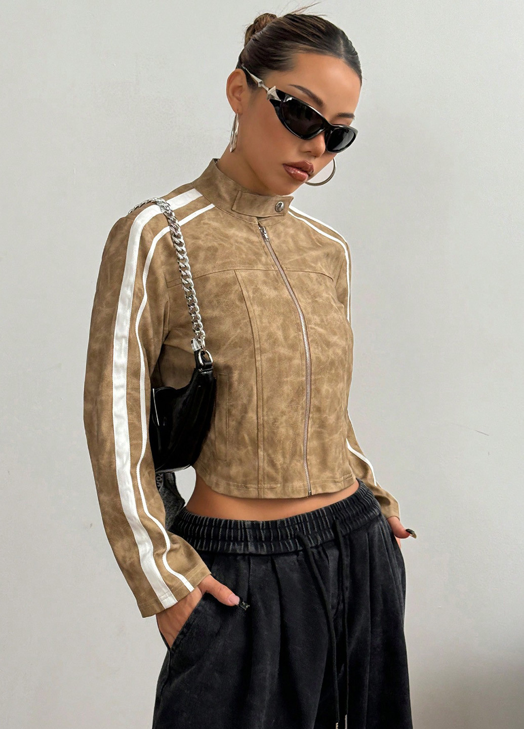 Кремовая демисезонная куртка SHEIN