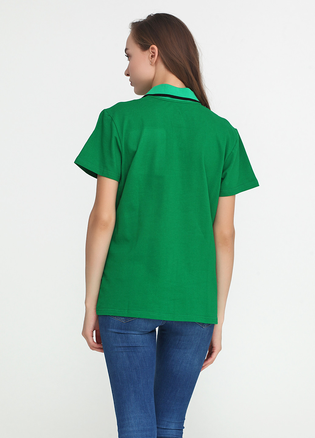 Зеленая женская футболка-поло Tryapos с рисунком