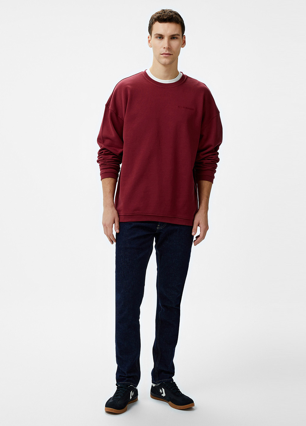 Вишневый свитшот Les Benjamins однотонный вышивка (329038198)