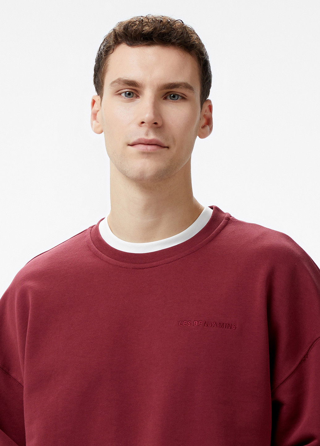 Вишневый свитшот Les Benjamins однотонный вышивка (329038198)