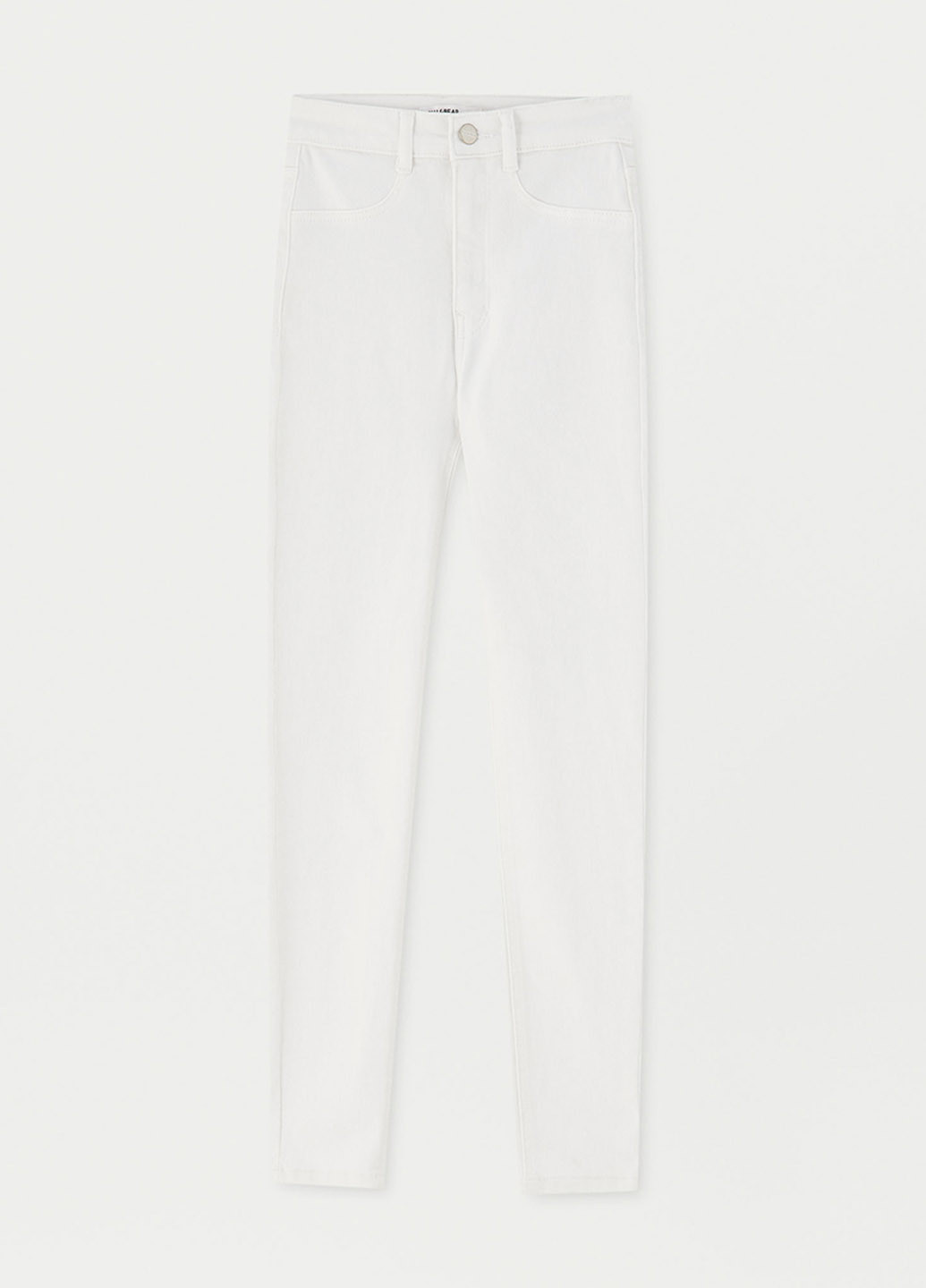 Белые демисезонные скинни, укороченные джинсы Pull & Bear