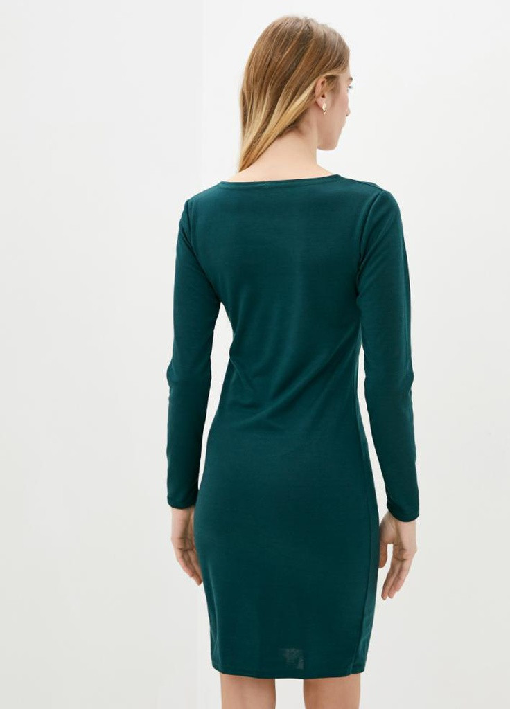 Зеленое кэжуал классическое женское прямое платье меди футляр Podium однотонное