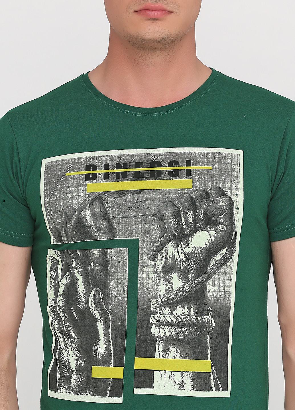 Темно-зелена футболка з коротким рукавом Dinersi