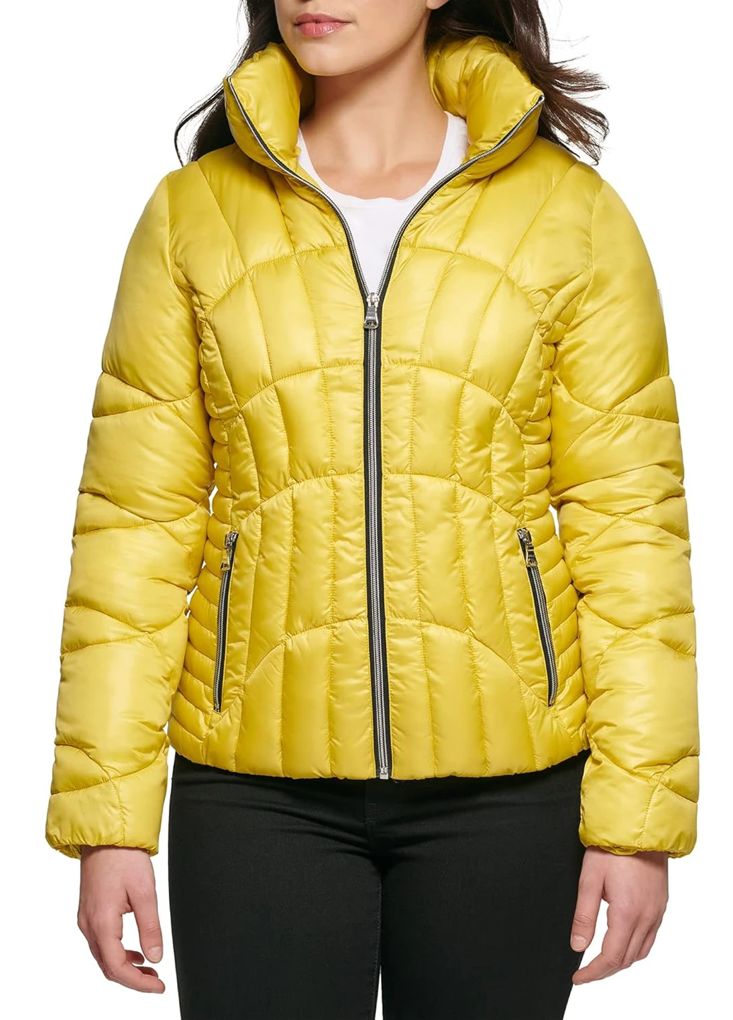 Жовта демісезонна куртка Guess