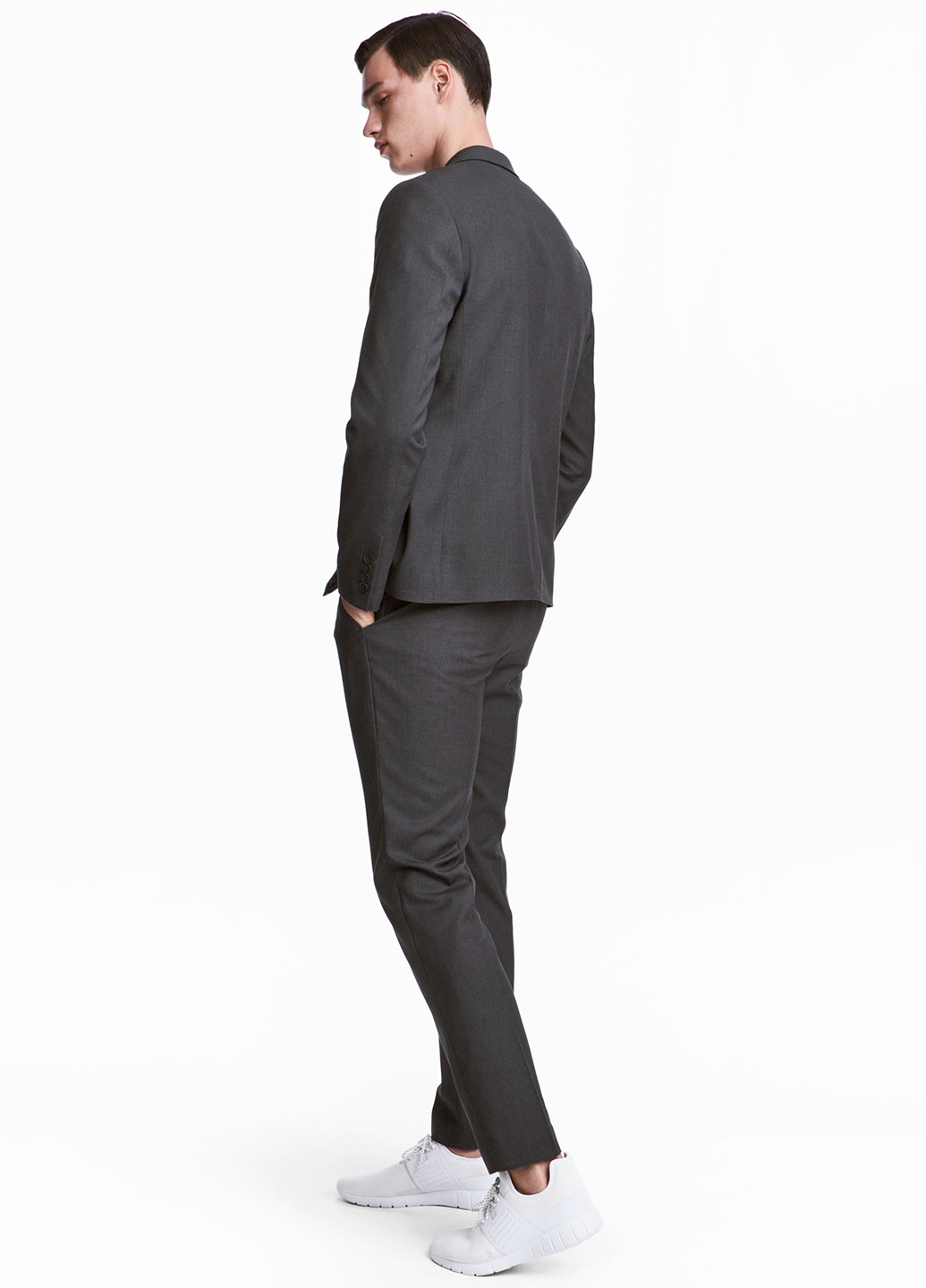 Грифельно-серые классические демисезонные зауженные брюки H&M