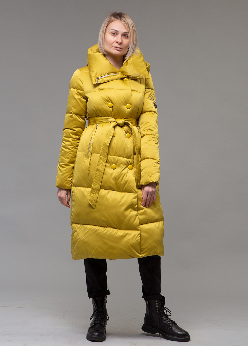 Горчичный зимний Пуховик ZLLY