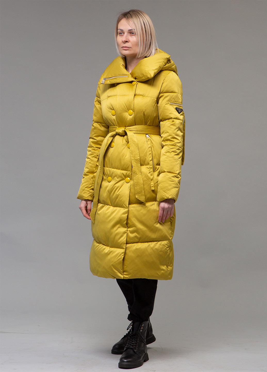 Горчичный зимний Пуховик ZLLY