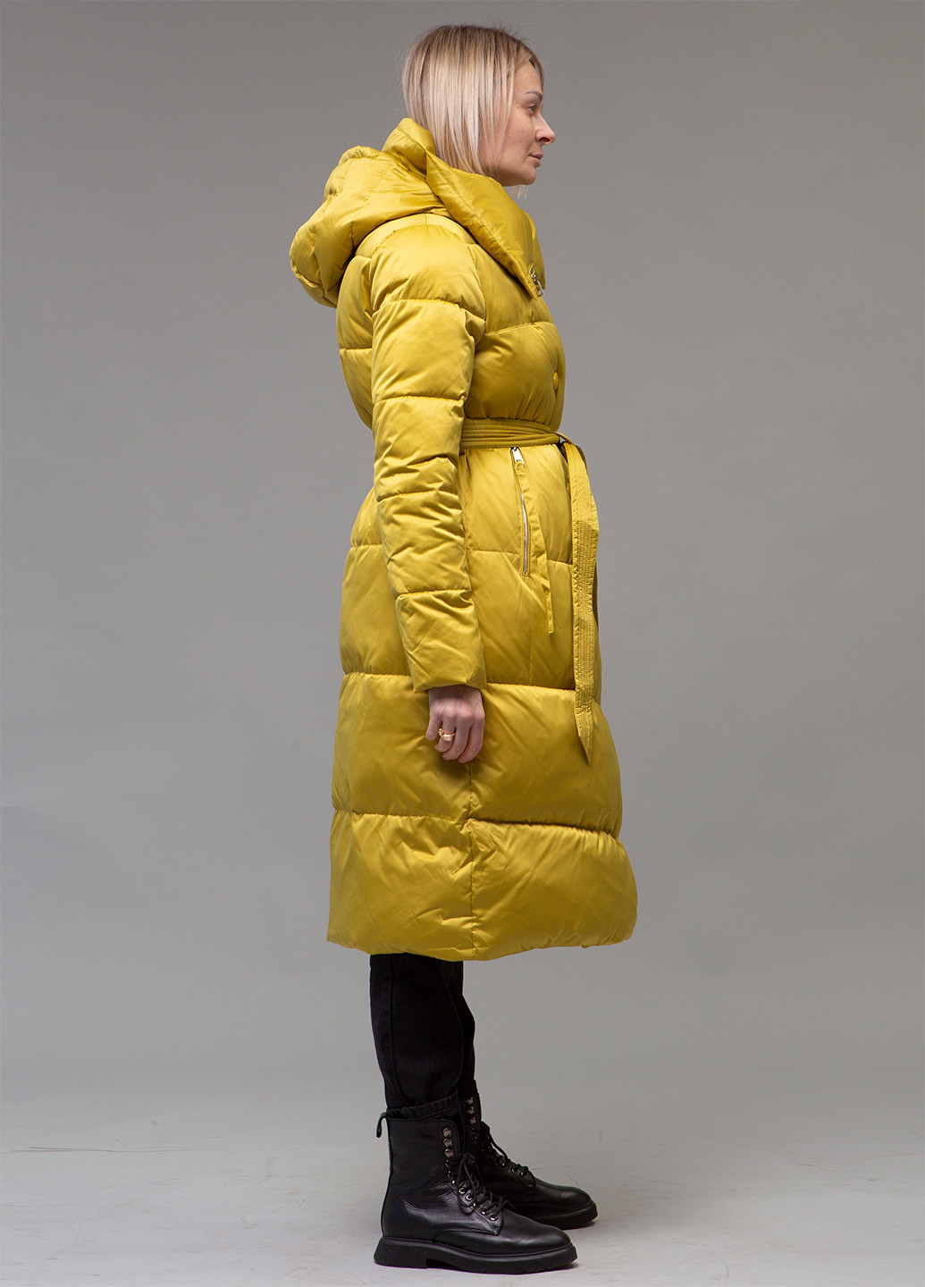 Горчичный зимний Пуховик ZLLY