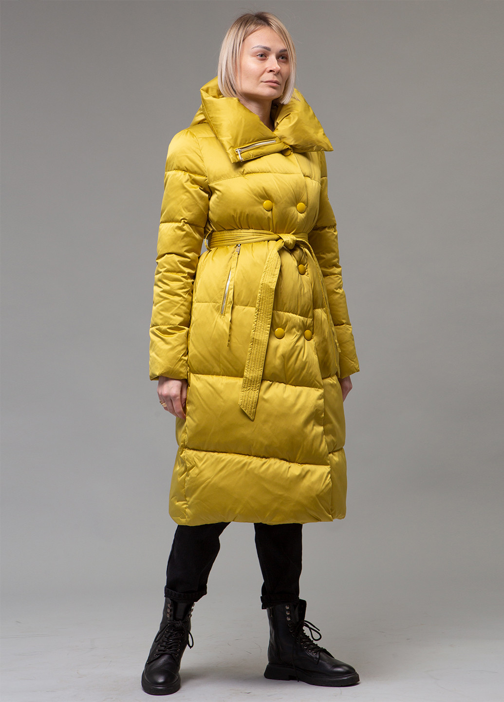 Горчичный зимний Пуховик ZLLY