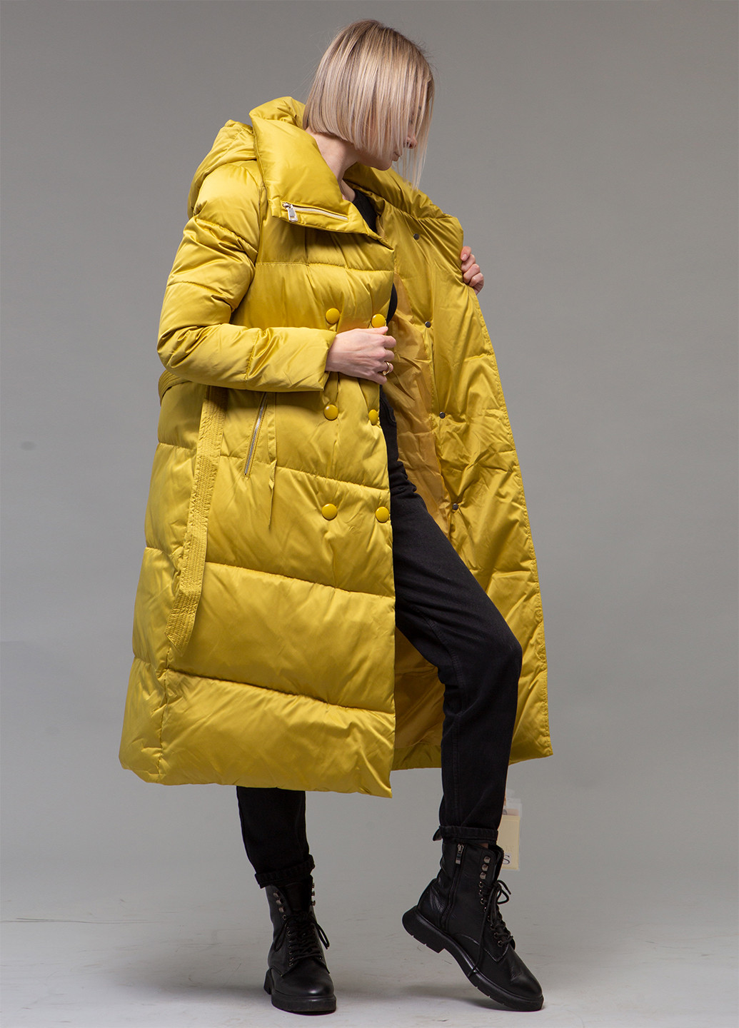 Горчичный зимний Пуховик ZLLY