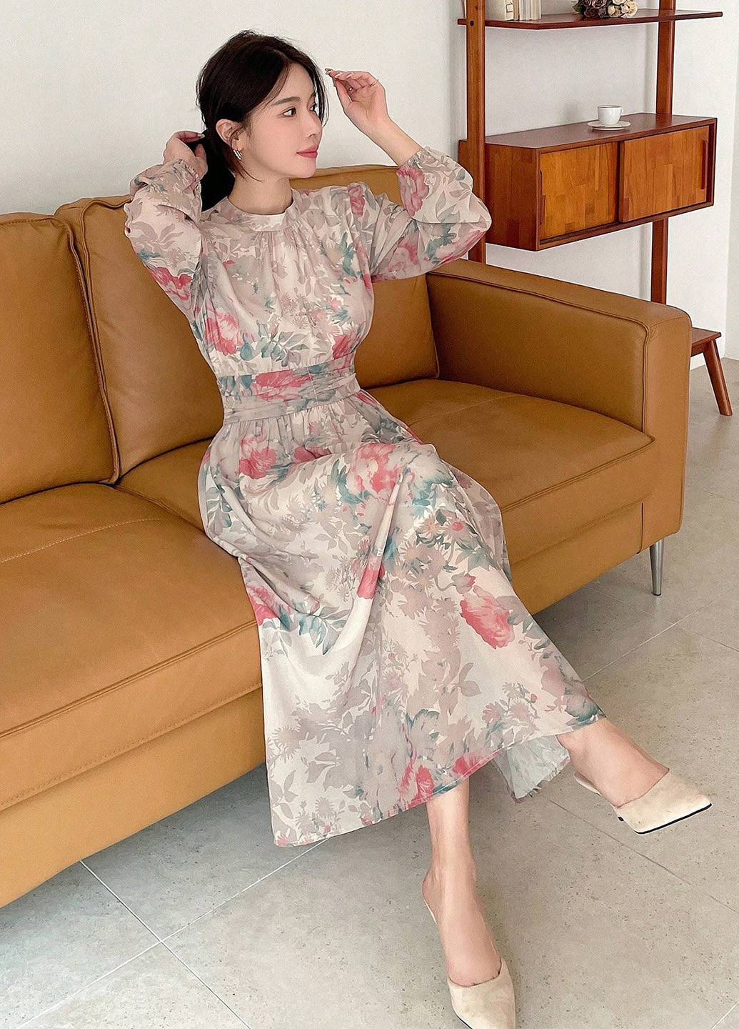 Сіра вечірня, кежуал сукня Dazy з квітковим принтом