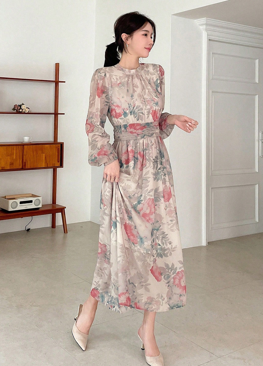 Сіра вечірня, кежуал сукня Dazy з квітковим принтом