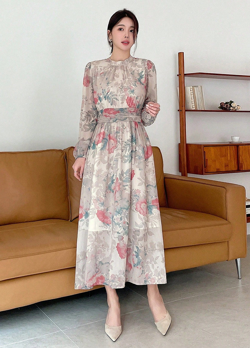 Сіра вечірня, кежуал сукня Dazy з квітковим принтом