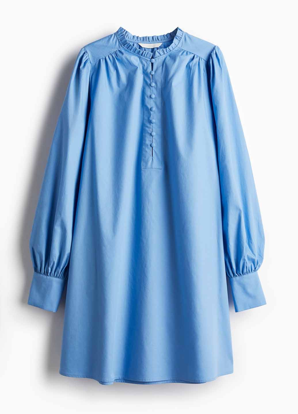 Блакитна кежуал сукня а-силует H&M однотонна