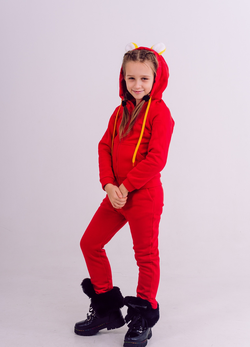 Красный демисезонный детский спортивный трикотажный костюм-трансформер с игрушкой леопард девочка красный 104-140 4-11 лет Zabavka