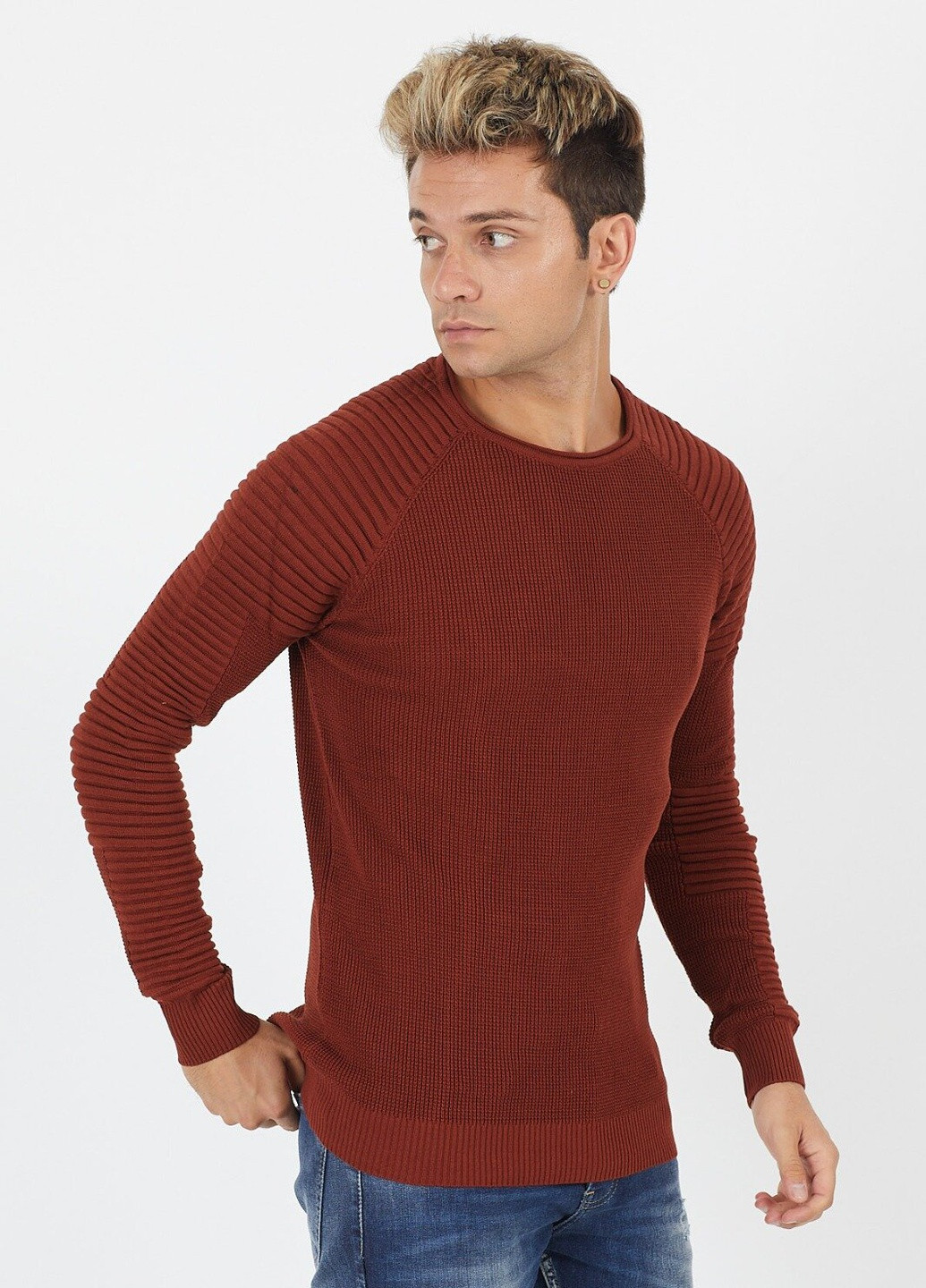 Терракотовый демисезонный свитер 6397 xl (52) терракотовый (2000903549376) Figo