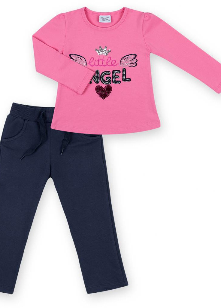 Синий демисезонный костюм десткий кофта с брюками "little angel" (8261-116g-blue-pink) Breeze